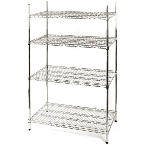 Regał chromowany, 4 półki, składany, 1220x610x1800 mm Regał chromowany, 4 półki, składany, 1220x610x1800 mm