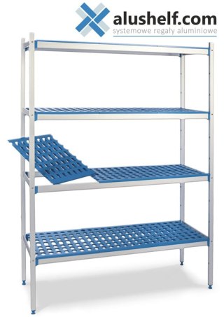 Regał aluminiowy 167x50x175 cm – 4 półki Alushelf